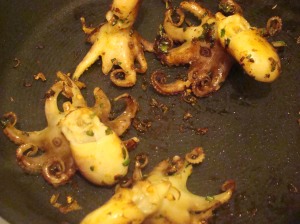 Baby Octopus cooking