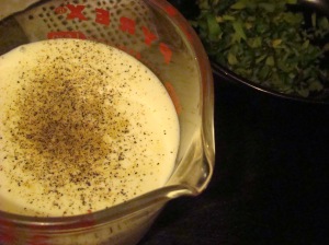 Cream pepper herbs