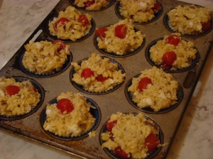 Tomato and cheese muffin mixture
