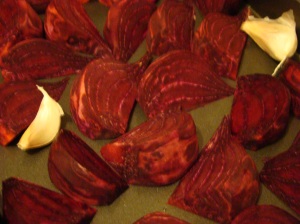 Beetroot pieces garlic
