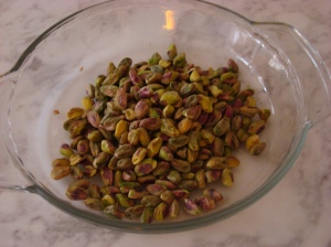 Pistachios shelled green nuts